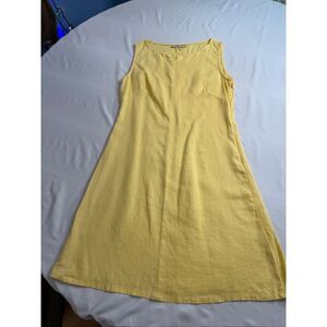 Vento Düsseldorf Yellow 100% Linen Dress Size 36 US 6